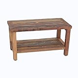 Reclaimed Salvaged Rustic Recycled 29" Boat Wood Bench- Indoor Outdoor Bench