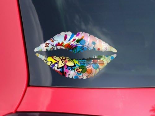 GearGraFX Lips Decal 9x5.5 Floral Splash
