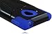 For LG Lucid 2 VS870 T-Stand Impact Kickstand Hybrid Double Layer Fusion Cover Case Black/Blue