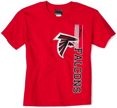 NFL Boys' Atlanta Falcons Vertical Presence Tee Shirt (Red, X-Large)