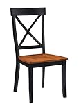 Home Styles 5168-802 Dining Chair, Black and Cottage Oak Finish, 18-Inch, Set of 2