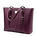 Laptop Bag for Women, Large Computer Bags for Women, Laptop Purse Fit Up to 15.6 Inch, Laptop Briefcase for Women with Padded Compartment, Professional Laptop Tote Work Bags, Deep Plum