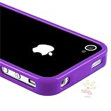 For Apple iPhone 4/4S Bumper TPU Case , Purple Shinny