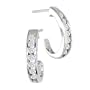 1/4 Carat Diamond J- Hoop Earrings in 10K White Gold