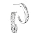1/4 Carat Diamond J- Hoop Earrings in 10K White Gold