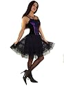 Corsagenkleid Tüllkleid Minikleid Gr. 34-36, 38-40 - 1418 Schwarz / Lila