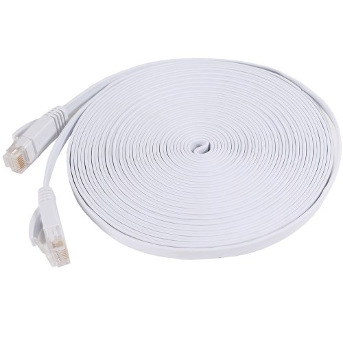 Fosmon Cat6 Flat Snagless Network Ethernet Patch Cable (25 Feet, White)