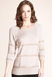 Autograph Scoop Neck Metallic Panelled Jumper