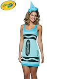 411d36BNMaL. SL160  Crayola Sky Blue Crayon Tank Dress Adult Costume