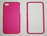 Neon Pink Solid Hard Rubber Snap on Cover Case for Apple Iphone 4 4g