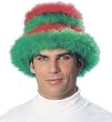 Feather Christmas Top Hat - Red/Green