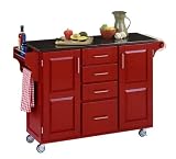 Home Styles Create-a-Cart Red Cabinet with Black Granite Top 52.5x36x18.75-in.