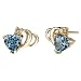 Dazzlingly Amorous 1.04 cts Heart Shape Swiss Topaz Diamond Earrings 14Kt Yellow Gold
