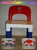 A pair of Plastic Red/White/Blue Children's Chairs to compliment Tot Tutors Building Block Brick or Lego Tables