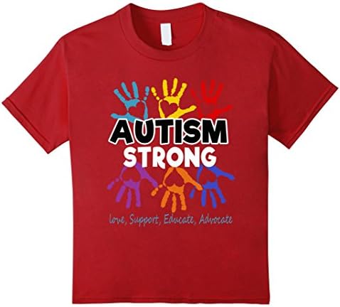 Kids Autism Awareness T shirt For Mom / Dad/ Kid - Autism Strong 4 Cranberry