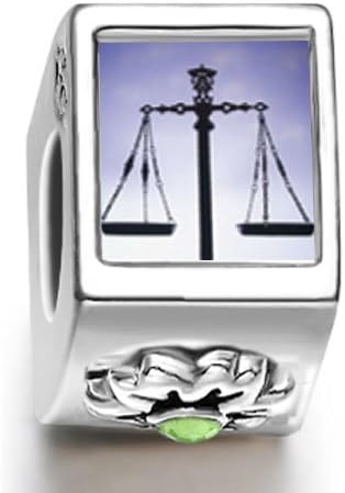 Scales Of Law And Justice August birthstone Photo Flower European Charm Bead