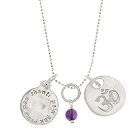 Om & Shanti Charm Necklace in Sterling Silver