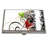 In Handbag Heaven Patterned Stylish White Enamelled Patterned Business Card Holder - Free P&P