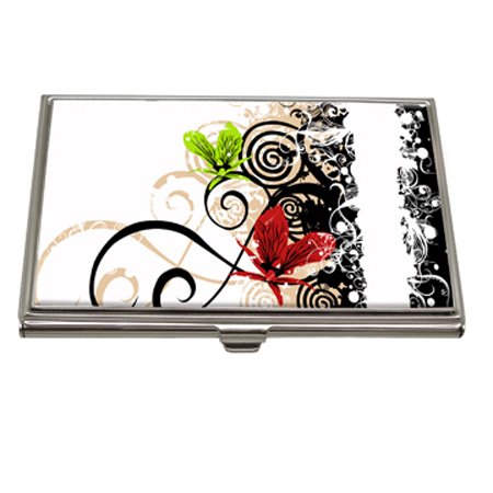 In Handbag Heaven Patterned Stylish White Enamelled Patterned Business Card Holder - Free P&P