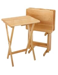 Furniture: Winsome Wood 5-Piece TV Table Set, Natural - Winsome Wood