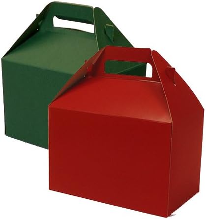 [ Total 18 ct ] Gable Box Set (Red &amp; Green) with Kraft Gift Tag - CLEARANCE