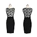 FIODAY Elegant Pinup Floral Lace Colorblock Bodycon Pencil Shift Dress