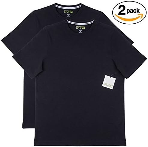 Pure Pima Ultra Soft Pima Cotton T Shirt 2-Pack - S/S Crew - Black / Black