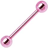 Light Light Pink Electro Titanium Barbell Tongue Ring