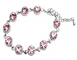 Bracelet - B119 - Round CZ Crystal Link ~ Rose