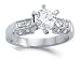 Cheap Engagement Ring CZ Cubic Zirconia 14k White Gold Bridal (1.00 Carat), Size 6 On Sale