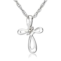 Sterling Silver Diamond Cross Pendant
