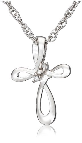 Sterling Silver Diamond Cross Pendant