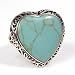 STERLING SILVER RING with Turquoise Heart 26mm