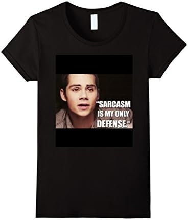 Women's JRE TEEN WOLF STILINSKI SARCASM Designer T shirt Medium Black