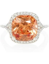 Diamond and Cognac Zirconia 14k White Gold Ring
