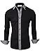 TAM Ware Mens Casual Slim Fit Contrast Lining Button Down Dress Shirts