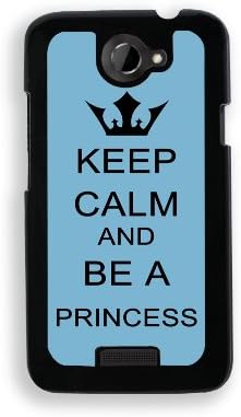 Keep Calm And Be A Princess - Aqua - Protective Designer BLACK Case - Fits HTC One X / One X+