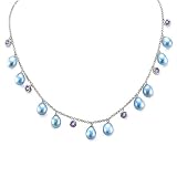 Sky-blue Freshwater Pearl Necklace Sterling Silver