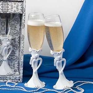 Bride & Groom Wedding Toasting Flutes, 8