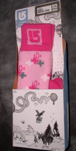 Burton Girls Mosaic Sock, Pink, Size S/M, Made in Italy
