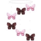 Brown Pink Shimmer Spiral Butterfly Mobile Decorations - Butterflies Nylon... by Bugs-n-Blooms