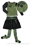 Marese Cord Adjust. Skirt Print Top & Tights