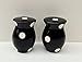 ACK Black Polka Dots Ceramic Hand Painted Salt and Pepper Shakers Set, Kitchen Décor