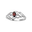 10K Yellow/White Gold 0.01 ct. Diamond and 5 x 3 MM Oval Shaped Garnet Ring