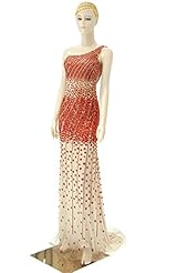 One Shoulder Crystal Glittering Pageant Dress/Prom Dress/Party Dress 