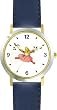 Ring Around the Rosie No.1 - from Mother Goose by Artist: Sylvia Long - WATCHBUDDY&reg; DELUXE TWO-TONE THEME WATCH - Arabic Numbers - Blue Leather Strap-Size-Large ( Men's Size or Jumbo Women's Size )