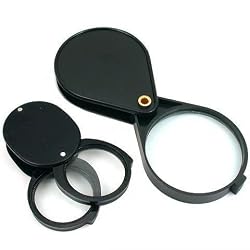 5X 6X 10X Magnifying Loupe Folding Pocket Magnifier 2Pc