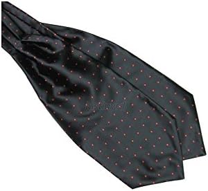 Fashion Polka Dot Men Long Silk Scarves Cravat Ascot Ties Handkerchief Gentlemen Color: Black+Red Dots