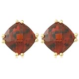 10k Yellow Gold, January Birthstone, Garnet Earrings