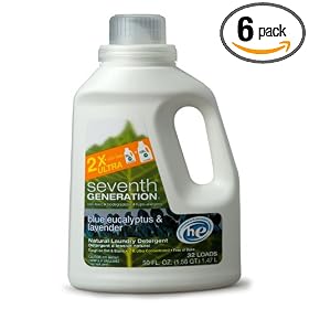 Seventh Generation Laundry Concentrate, Blue Eucalyptus & Lavender, 50-Ounce Bottles (Pack of 6)